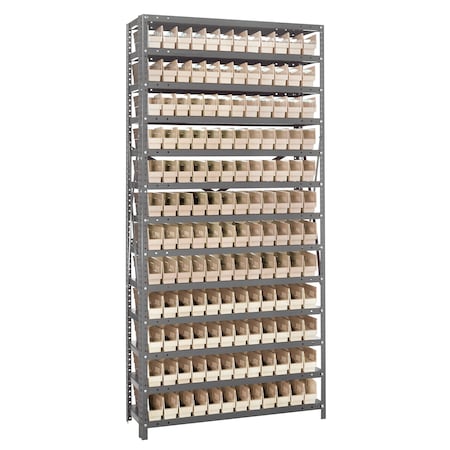 QUANTUM STORAGE SYSTEMS Steel Shelving with plastic bins 1275-100IV